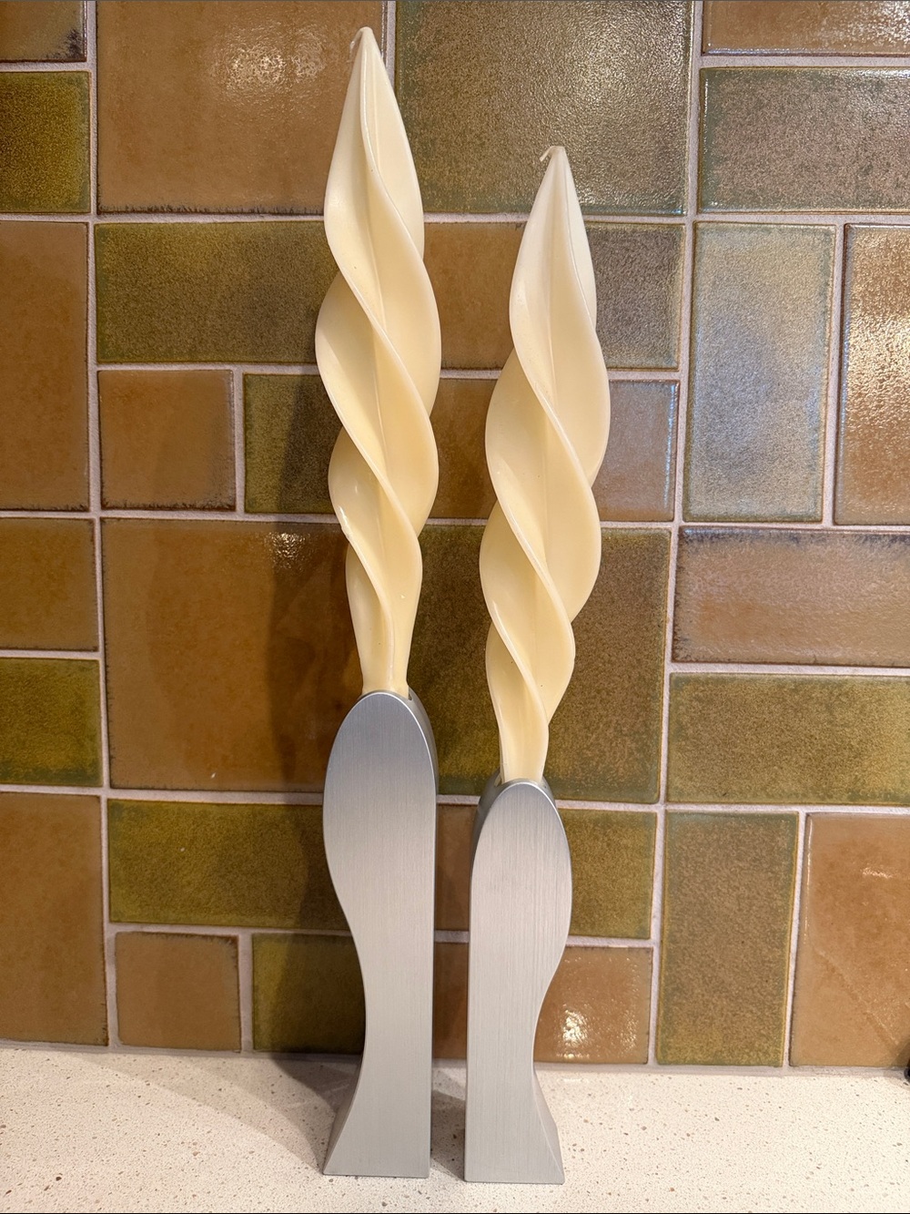 Vintage Nambé Ice Soulmates Candlesticks